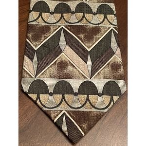 Randy River Brown Black 100% Silk Men’s Neck Tie Made In Canada